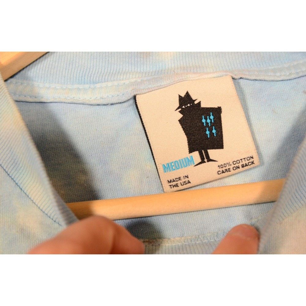 Real Bad Man Shirt Mens Medium Blue Green Tie Dye Sun Graphic Made in USA RBM‎ - Picture 5 of 8